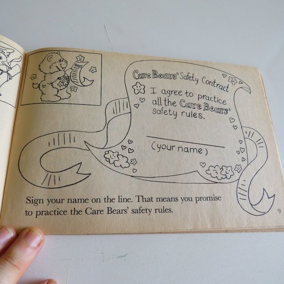 Vintage Care Bears Sticker Book "Play It Safe" NEW-Aged condition PIZZA HUT - Picture 10 of 15